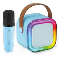 Comprar Parlante + Microfono Bt Karaoke Portatil Bluetooth Luces Rgb