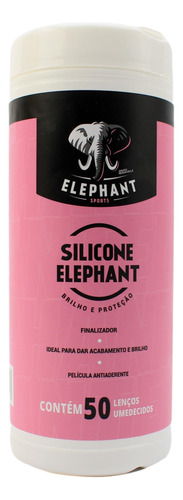  Lenço Umedecido Elephant Silicone Limpeza Com 50 Unidades