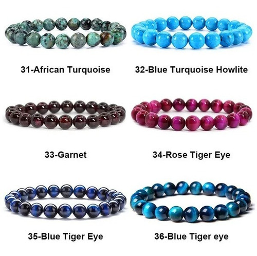 Imagen 6 de 8 de Pulseras De Piedras Hombres