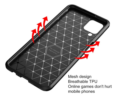 Funda Silicona Fibra Carbono Para Galaxy A12/m12/f12+mica