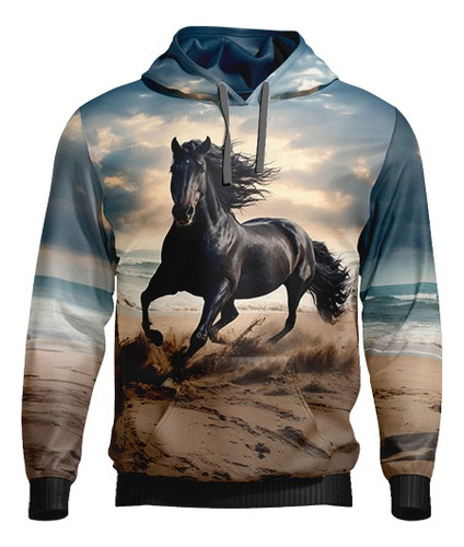 Buzo Hoodie De Caballo Negro Mod 7 Colección Furious