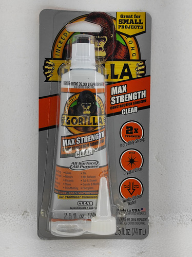 Gorilla Adhesivo De Construccion Tubo Traslucido 74 Ml