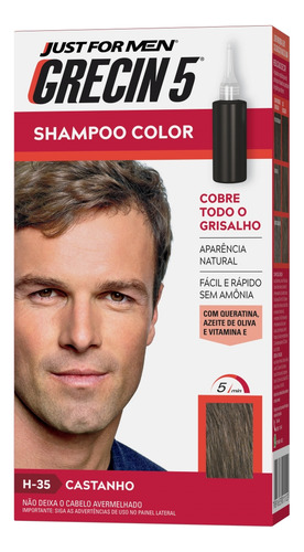 Shampoo Tonalizante Grecin 5 Castanho Cobre os Grisalhos 60ml