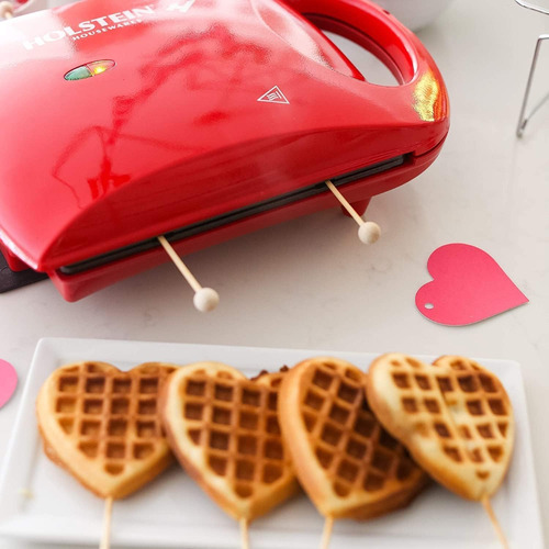 Holstein® Máquina Hacer 4 Waffles Corazón Antiadherente