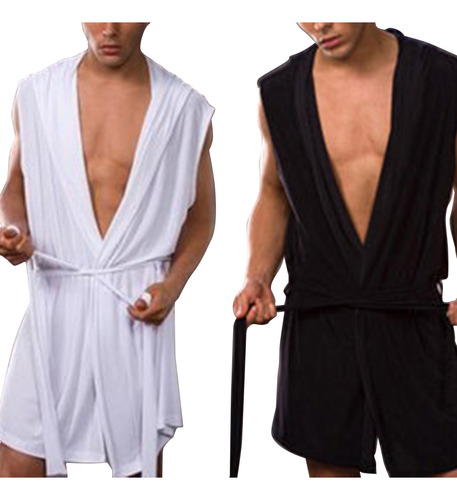 Albornoz De Seda De Leche Para Hombre Robe, Con Capucha, Pij