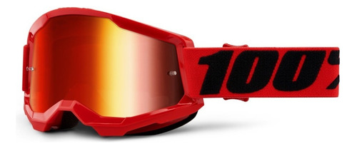 Lentes Goggles 100% Strata 2 - Red Mirror Red Lens Color Del Armazón Rojo