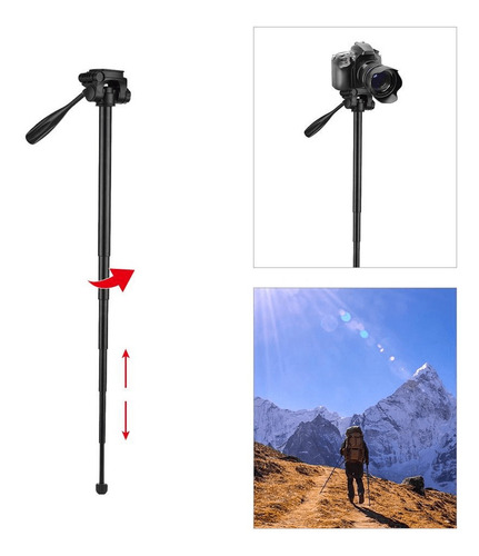 Tripé Monopé Portátil 2 Em 1 Vt-880 Cabeça Panorâmica 360