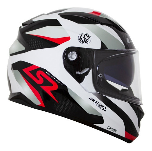 Casco Ls2 Stream Ff320 Crown, talla 60/L, color rojo/negro