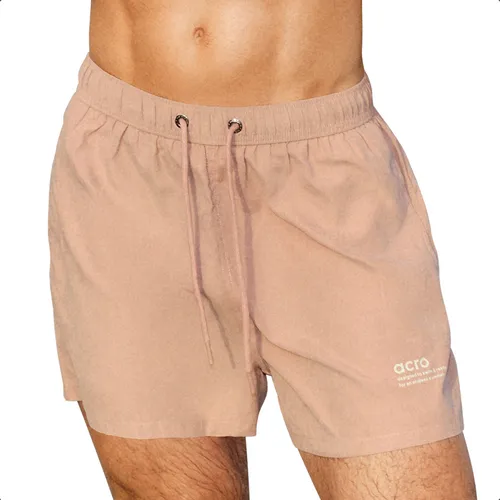 Short Beach Acrobata Tulum Rosé Liso Con Suspensor 