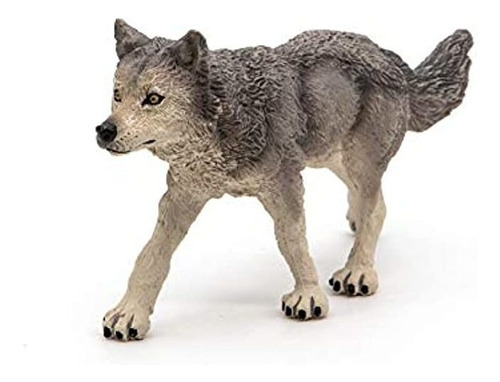 Figura De Lobo Gris De Wild Animal Kingdom, De Papo 