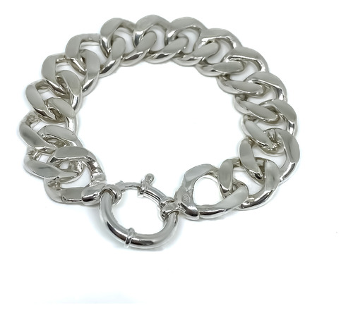 Pulsera Cubana Maciza Hombre Marinero Plata 925 (p328)