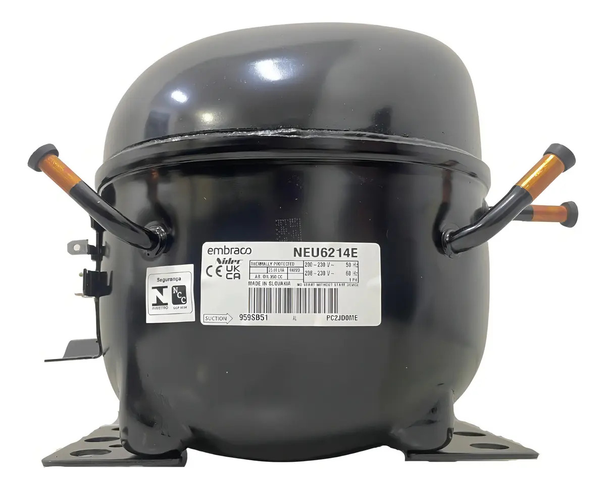 Compresor Embraco Aspera NEU6214E 3/4 HP Gas R22 Refrigeración