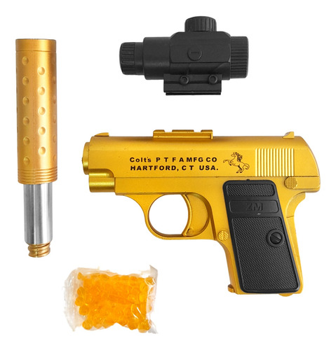 Combo Pistola Lanza Hidrogel Tiro Blanco Electrónico - 90017 Dorado