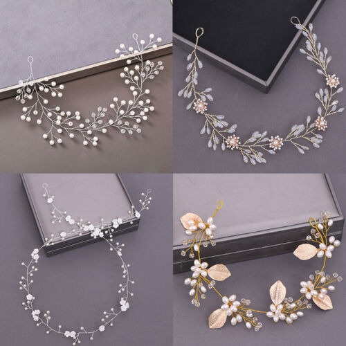 Pearl Rhinestone Flower Headband Wedding Hair Accessorie Nna