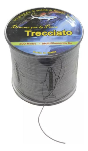 Linha Multifilamento X8 Trecciato Tiburon 0.28mm 45lb 300m Cor Cinza