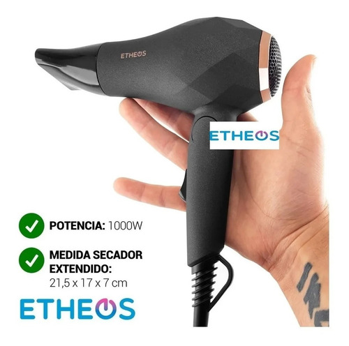 Imagen 6 de 7 de Secador Pelo Plegable De Viaje 1000w 2vel Boquilla 110v 220v