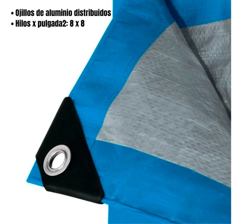 Imagen 3 de 3 de Lona De Polietileno 5m X 6m Doble Capa Reforzada Impermeable