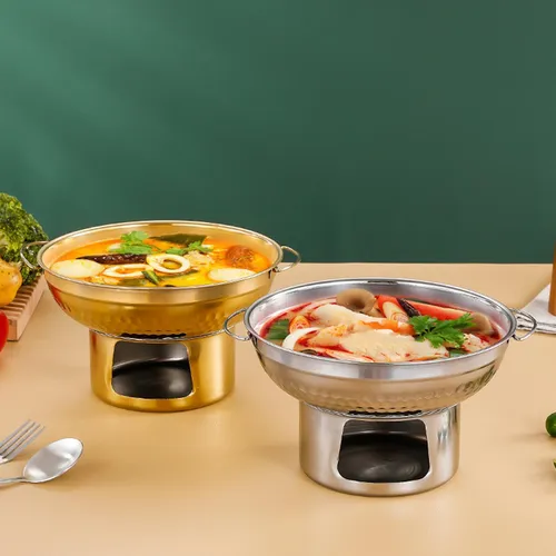 Alcohol Stoveup Hot Pot Chafing Dish 23 X 13,4 Cm Plateado