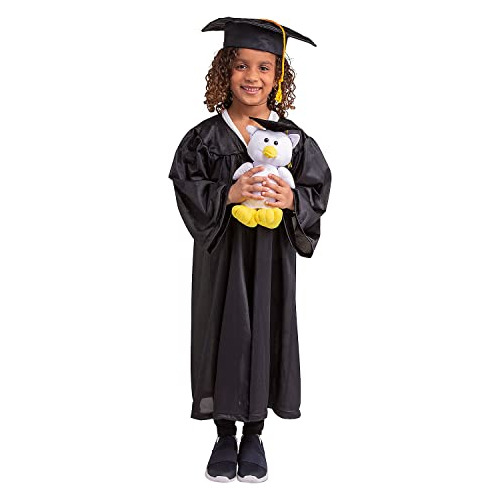 Traje De Graduación Negro Para Niños Y Kit De Búho De Peluche - Accesorios De Ropa - 3 Piezas