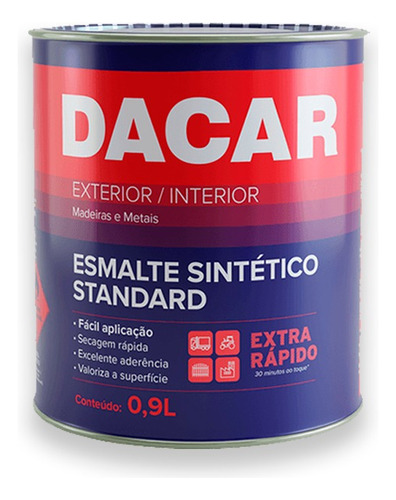 Tinta Esmalte Sintético Brilhante Standard 900ml Dacar Cor Preto