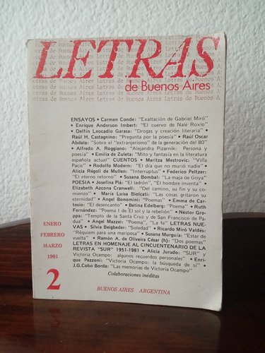 Revista Letras De Buenos Aires - N° 2 - 1981