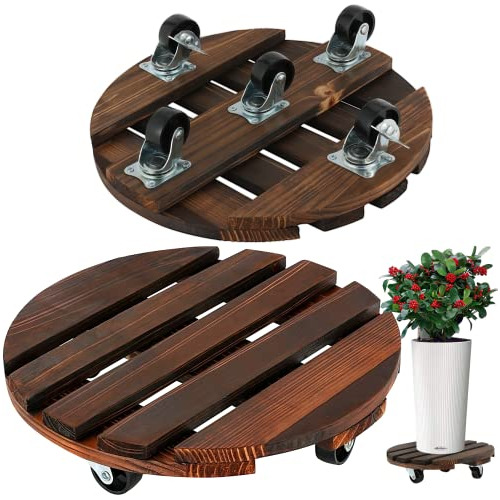 Plant Caddy With Wheels, 2 Pack Rolling Plant Stand 12 ...