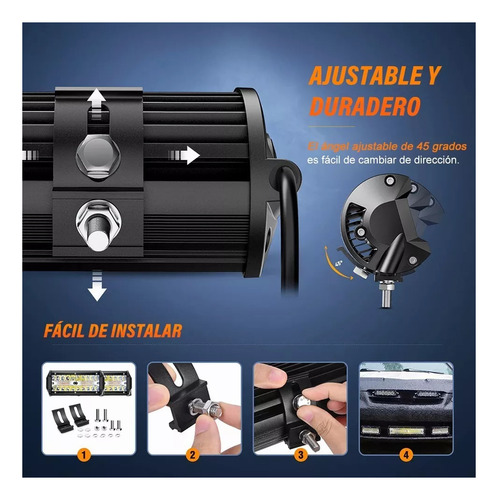 Par Faros 7 Auxiliares 6500k Blanco/ámbar Parpadeo 5 Modos