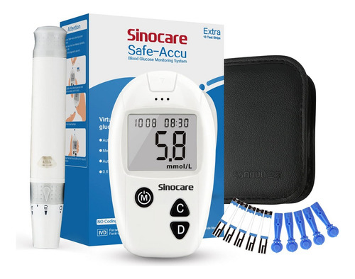 Glucometro Sinocare Safe-accu 50 Tiras + 50 Lancetas