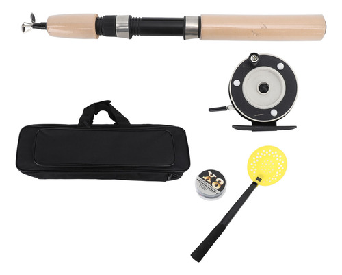 Kit Completo De Pesca En Hielo Con Caña De 75 Cm, Carrete, C