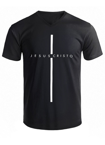 Imagem 1 de 6 de Kit C/6 Camiseta Blusa Camisa Masculina Gola V  Gospel