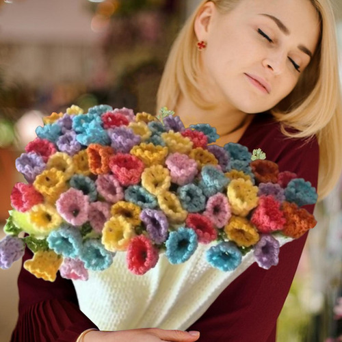 Bouquet De Crochet Flor De Crochet Bouquet De Flor De Punto
