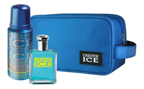 Perfume Hombre Chester Ice 60ml + Desodorante + Bolso Necess