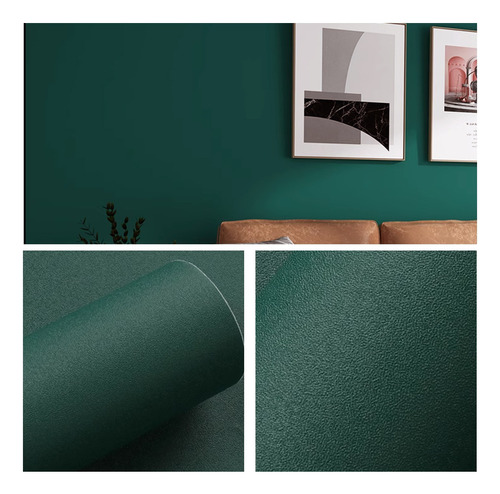 Papel Tapiz Verde Autoadhesivo Vinilo Impermeable 6m*45cm