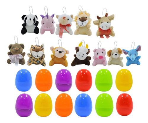 12 Uds. De Huevos De Pascua Precargados Con Animales De