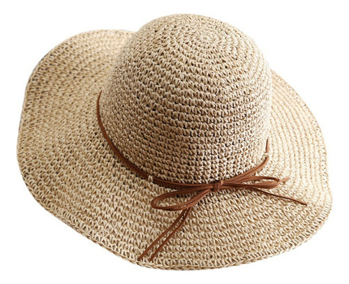 Sombrero De Sol Plegable Sombrero De Playa De Paja Flexible