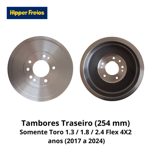 Tambores E Sapatas Com Hastes Toro 1.3 / 1.8 / 2.4 (flex)
