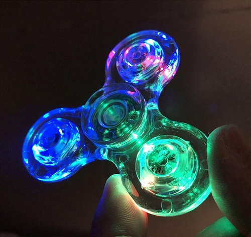 6 Fidget Spinner Descompresión Brillante Led Colores Relajan
