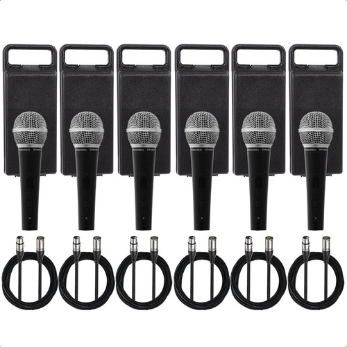 6 X Microfonos Profesionales Sn58 Modelo Sm58 + Cables