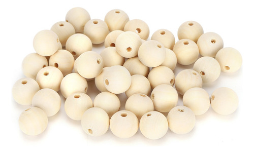 A 100 Cuentas De Madera De 25 Mm Para Decoración Redonda