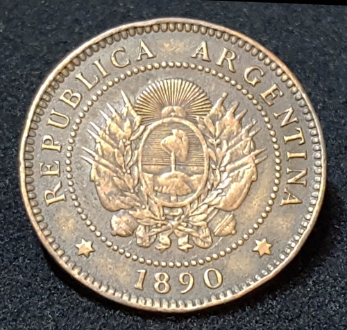 Moneda Argentina 1 Centavo. Patacón. Cobre. Año 1890. 55063