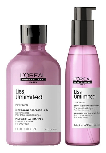 Shampoo Anti Frizz + Aceite Loreal Liss Unlimited