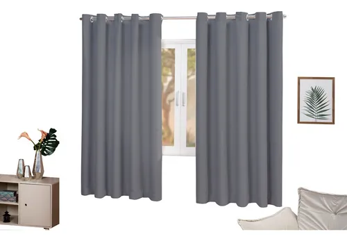Persiana americana Empório Luz Cortina Blackout de 1.8m x 3m lisa color gris - unidad por 1