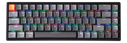 Teclado gamer bluetooth Keychron K6 QWERTY Aluminum Frame Gateron Brown inglés US color negro con luz RGB