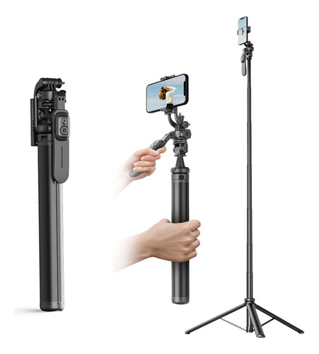 Bastão De Selfie Multifuncional 205cm Com Gimbal E Controle
