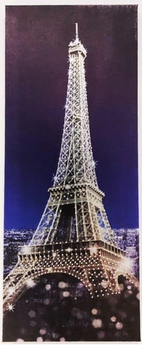 Cuadro Torre Eiffel Con Brillantes Y Fondo Lila