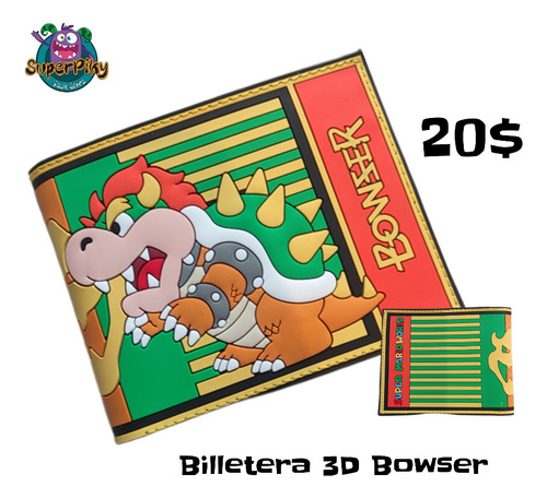 Billetera 3d Bowser Marioworld 