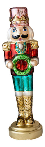 Figura De Cascanueces De Navidad Figuras Grande Base Dorada