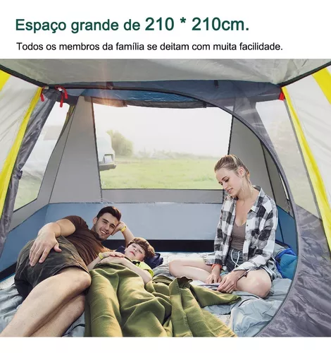 Barraca Camping Acampamento 3/4 Pessoas Grande Varanda | JOYFOX