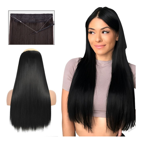 Cabelo Aplique Fio Magico Orgânico 70cm Liso Ou Ondulado