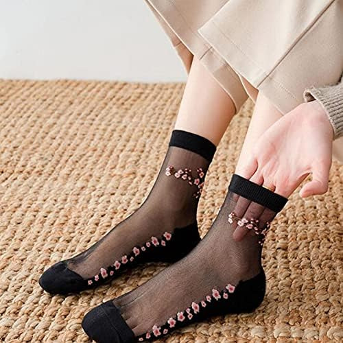 5 Pares De Calcetines Transparentes Para Mujer Calcetines Fi